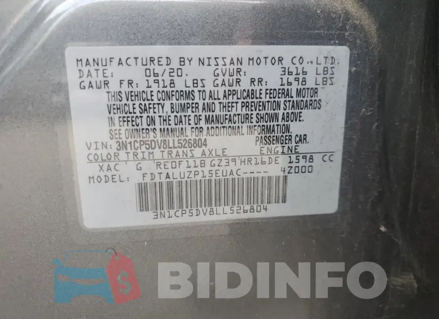 3N1CP5DV8LL526804 Photo# 13