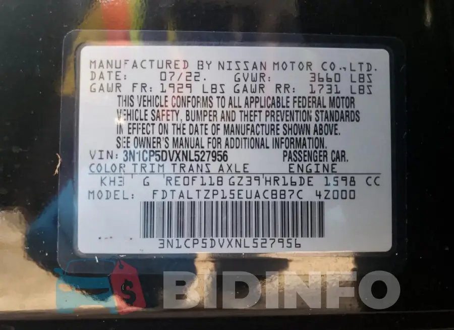 3N1CP5DVXNL527956 Photo# 14