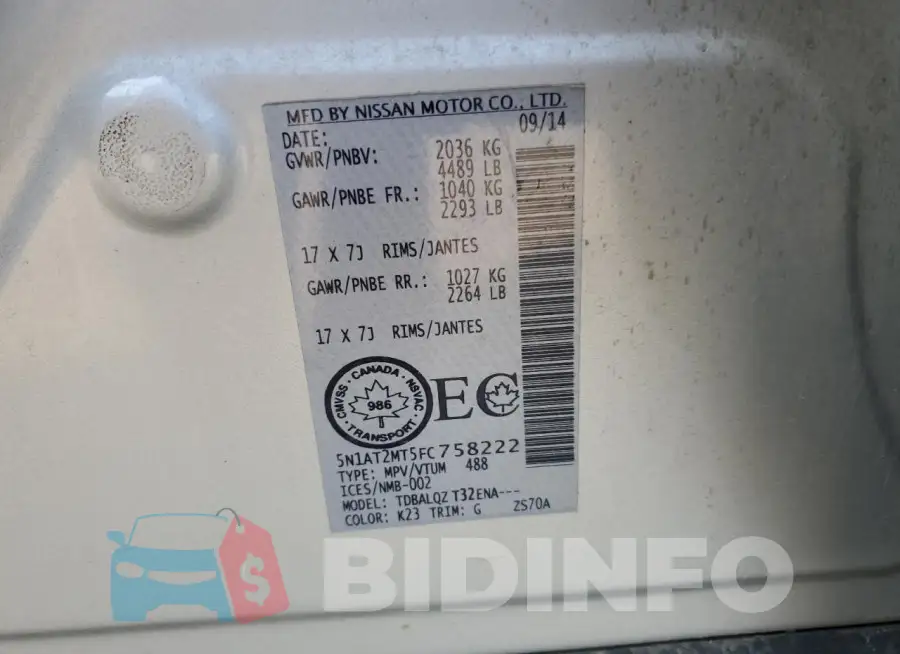 5N1AT2MT5FC758222 Photo# 13