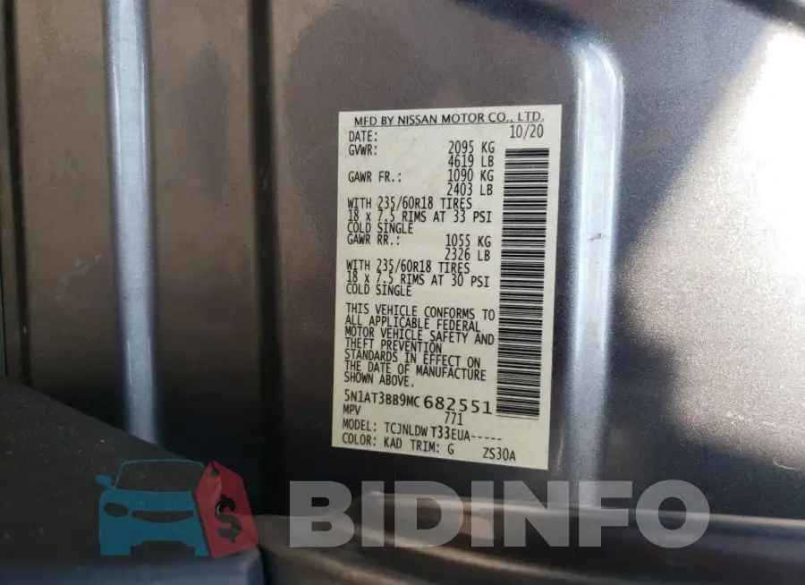 5N1AT3BB9MC682551 Photo# 13