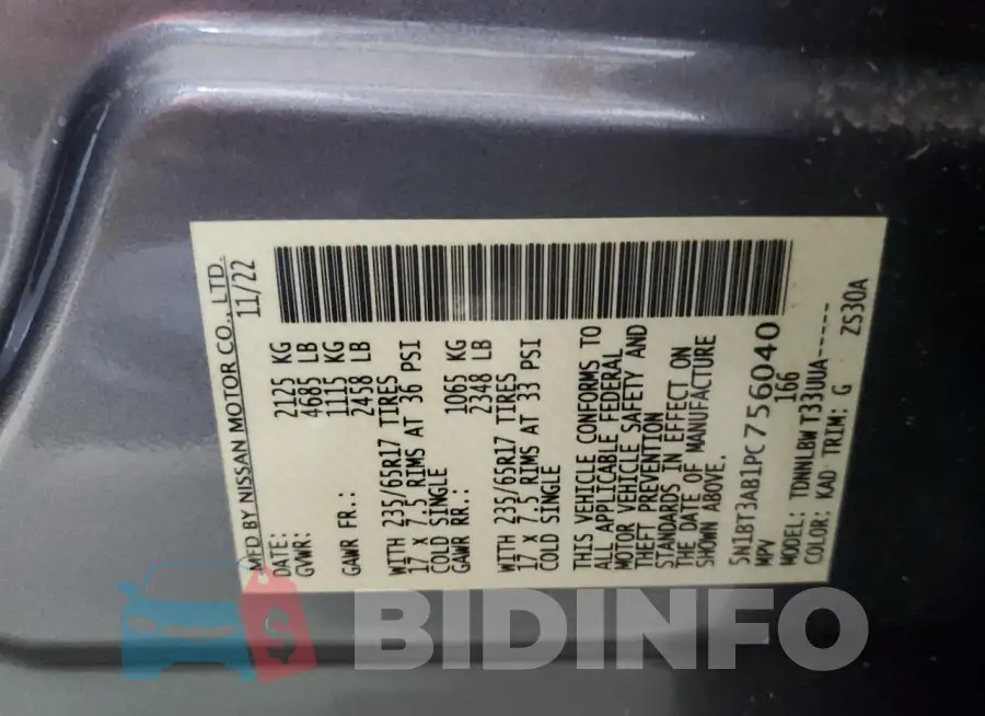 5N1BT3AB1PC756040 Photo# 13