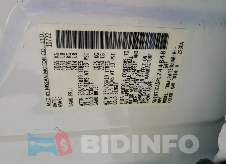 5N1BT3CA5PC744848 Photo# 13