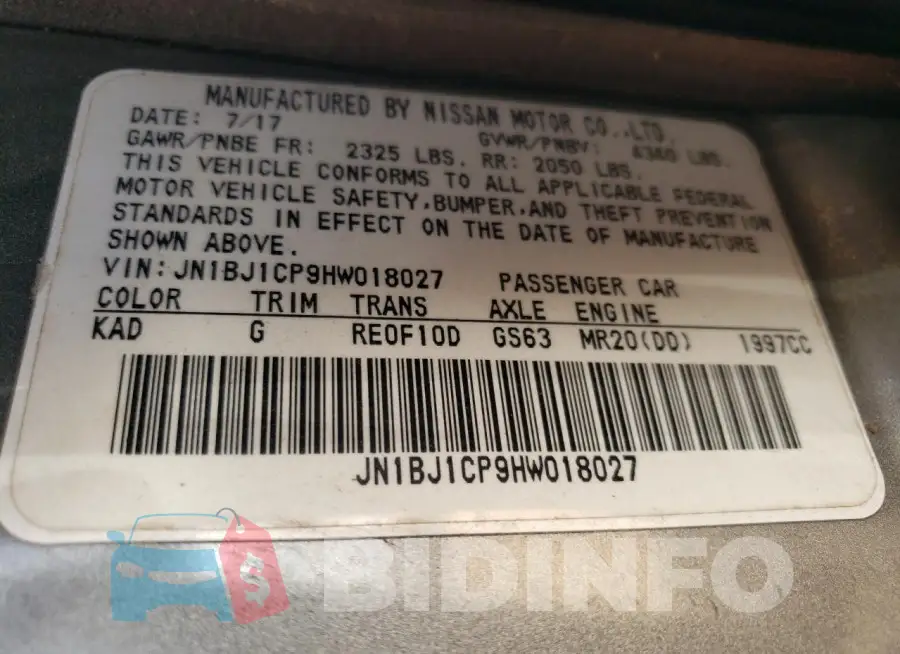 JN1BJ1CP9HW018027 Photo# 13