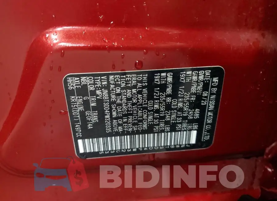JN8BT3DD4PW320335 Photo# 14