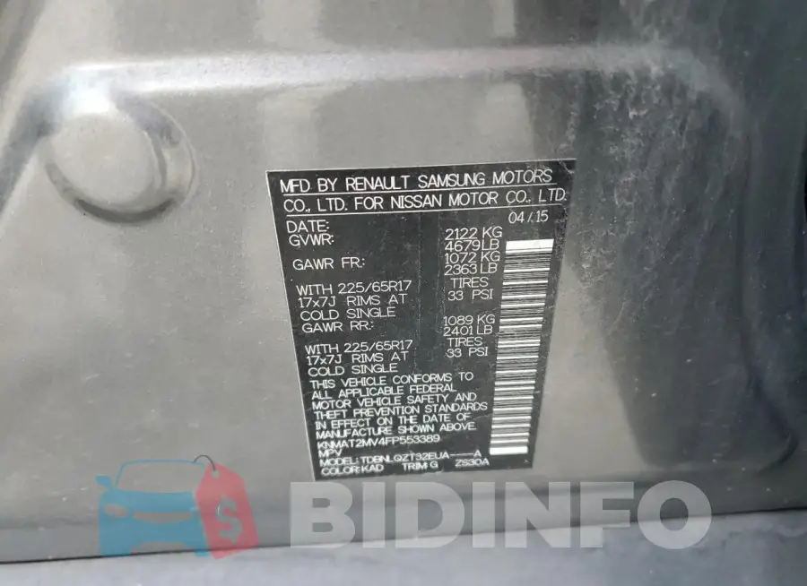 KNMAT2MV4FP553389 Photo# 13