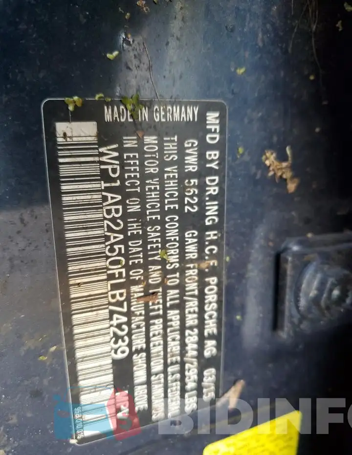 WP1AB2A50FLB74239 Photo# 13