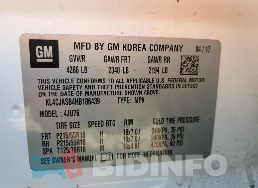 KL4CJASB4HB186439 Photo# 13