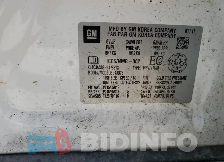 KL4CJASB8HB178313 Photo# 13