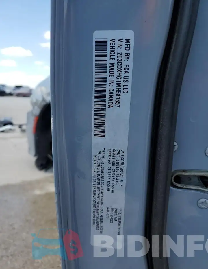 2C3CDXHG1MH581557 Photo# 12