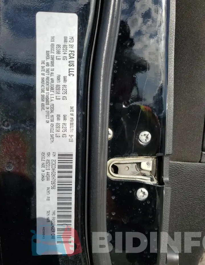 2C3CDXHG2KH728756 Photo# 12