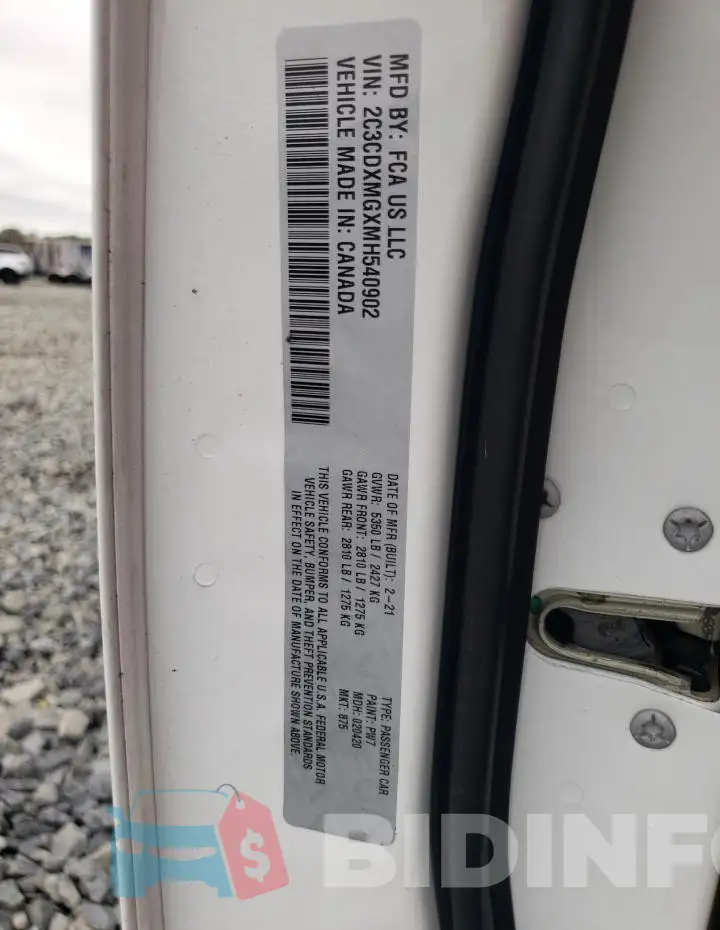 2C3CDXMGXMH540902 Photo# 12