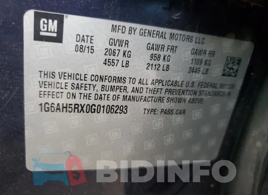 1G6AH5RX0G0106293 Photo# 12
