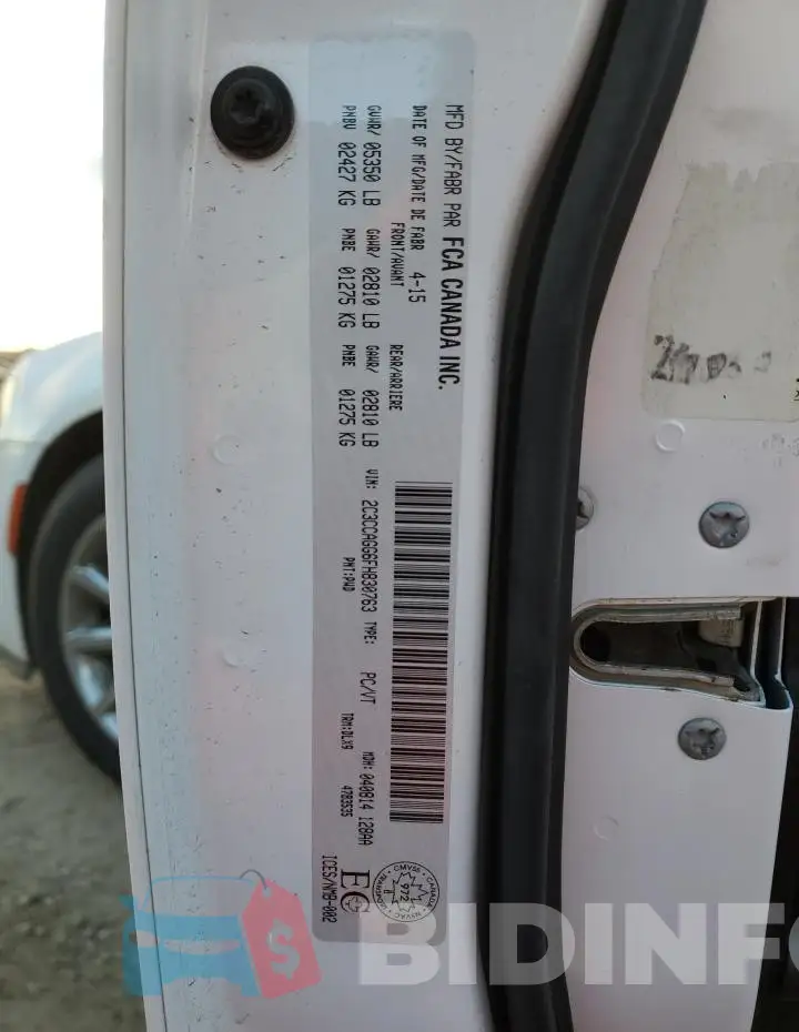 2C3CCAGG6FH830763 Photo# 12