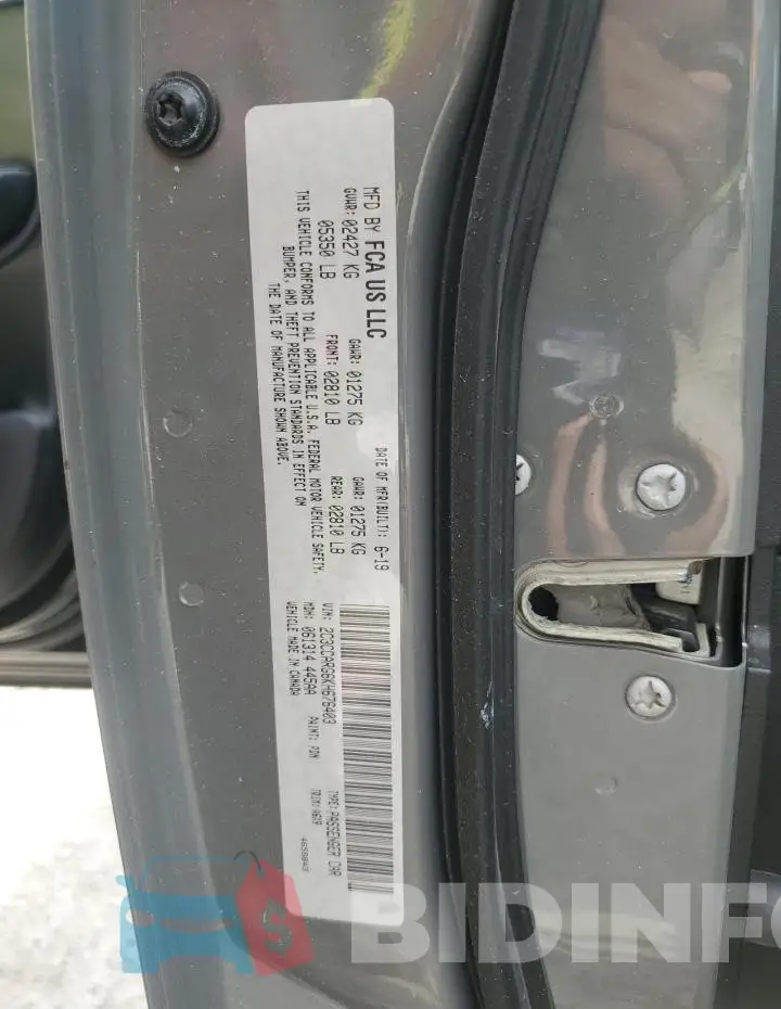 2C3CCARG6KH676403 Photo# 13
