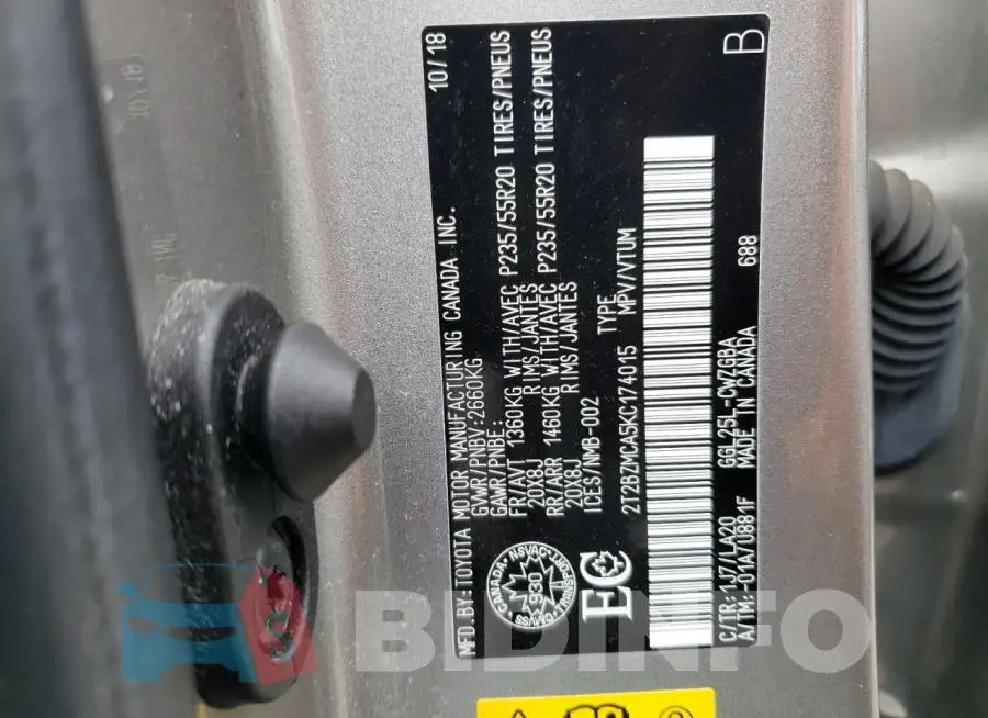 2T2BZMCA5KC174015 Photo# 14