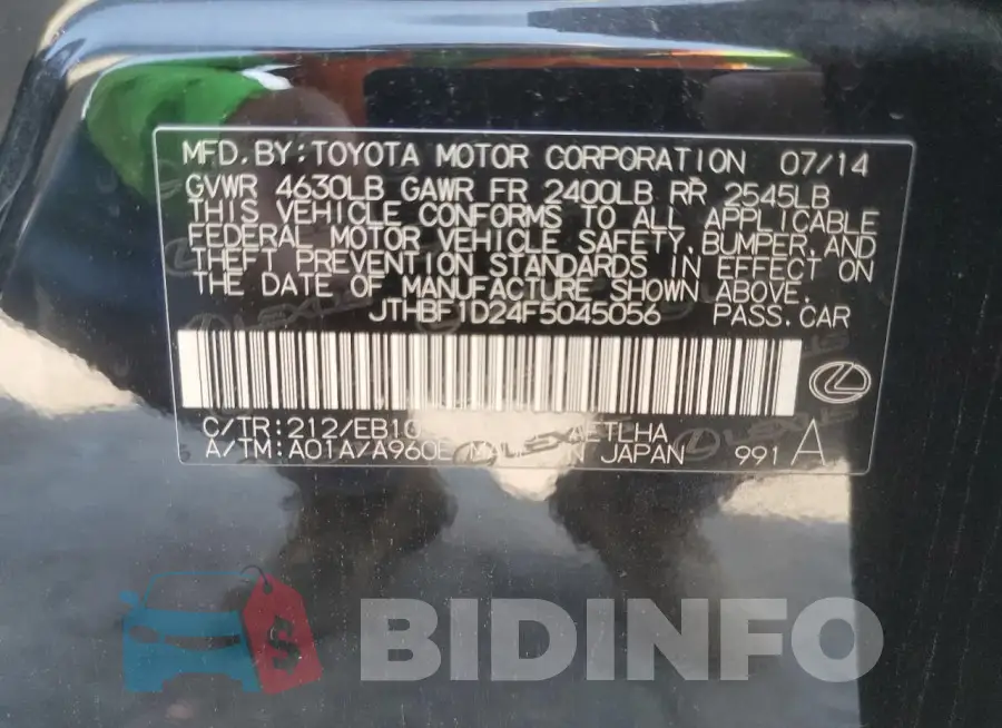 JTHBF1D24F5045056 Photo# 12