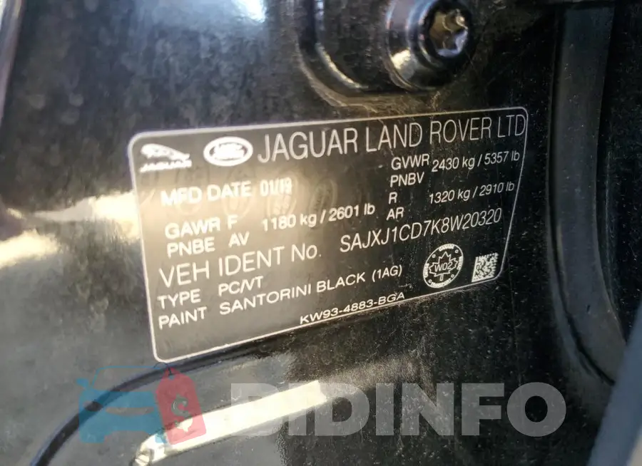 SAJXJ1CD7K8W20320 Photo# 13