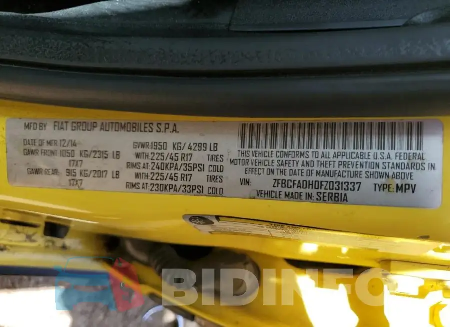 ZFBCFADH0FZ031337 Photo# 12