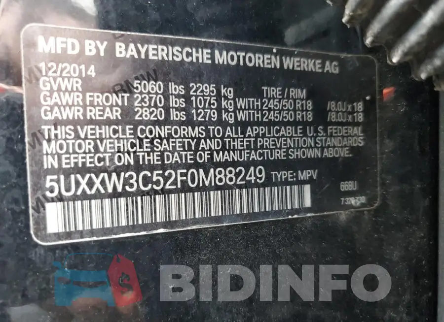 5UXXW3C52F0M88249 Photo# 13