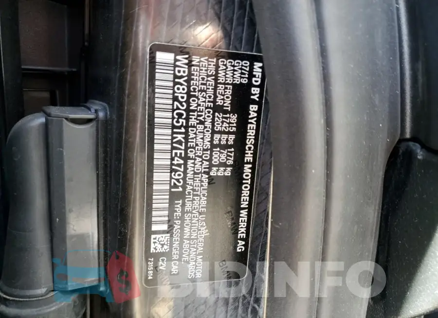 WBY8P2C51K7E47921 Photo# 12