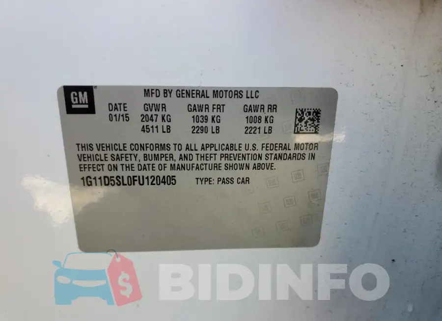 1G11D5SL0FU120405 Photo# 12