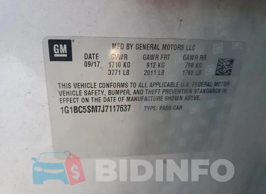 1G1BC5SM7J7117637 Photo# 12