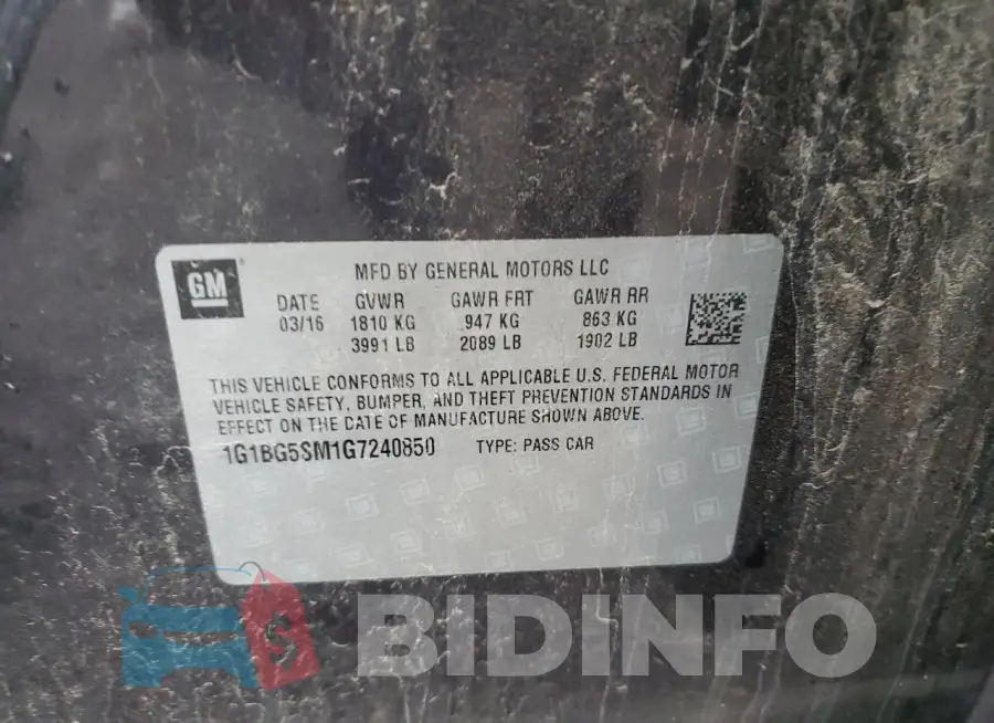 1G1BG5SM1G7240850 Photo# 13