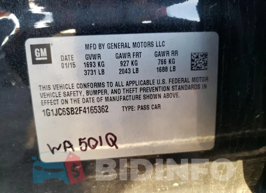 1G1JC6SB2F4165362 Photo# 12