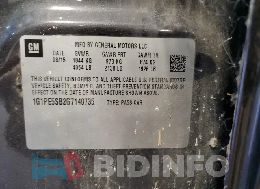 1G1PE5SB2G7140735 Photo# 13