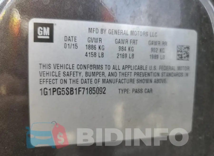 1G1PG5SB1F7185092 Photo# 12
