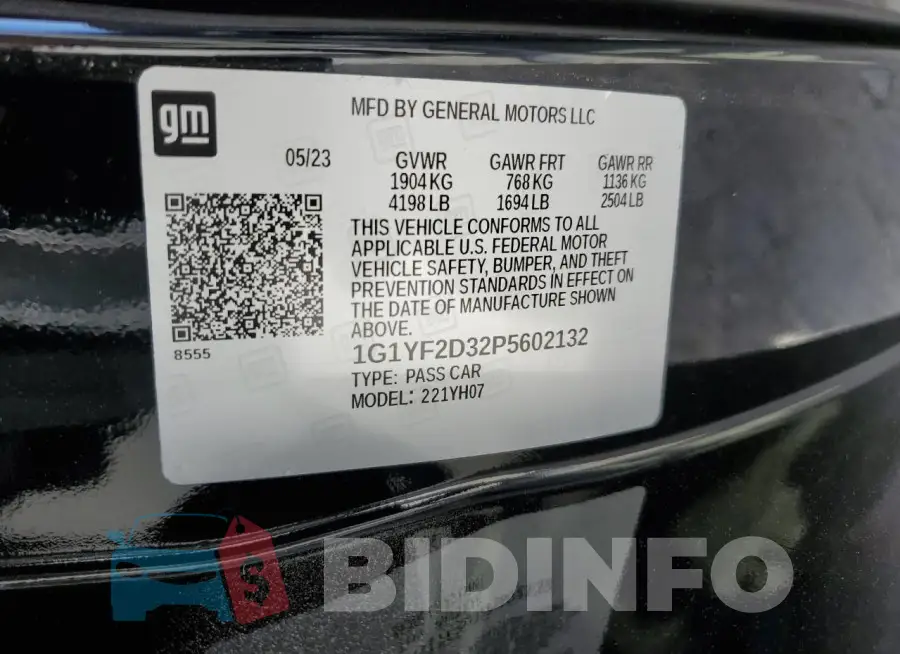 1G1YF2D32P5602132 Photo# 13