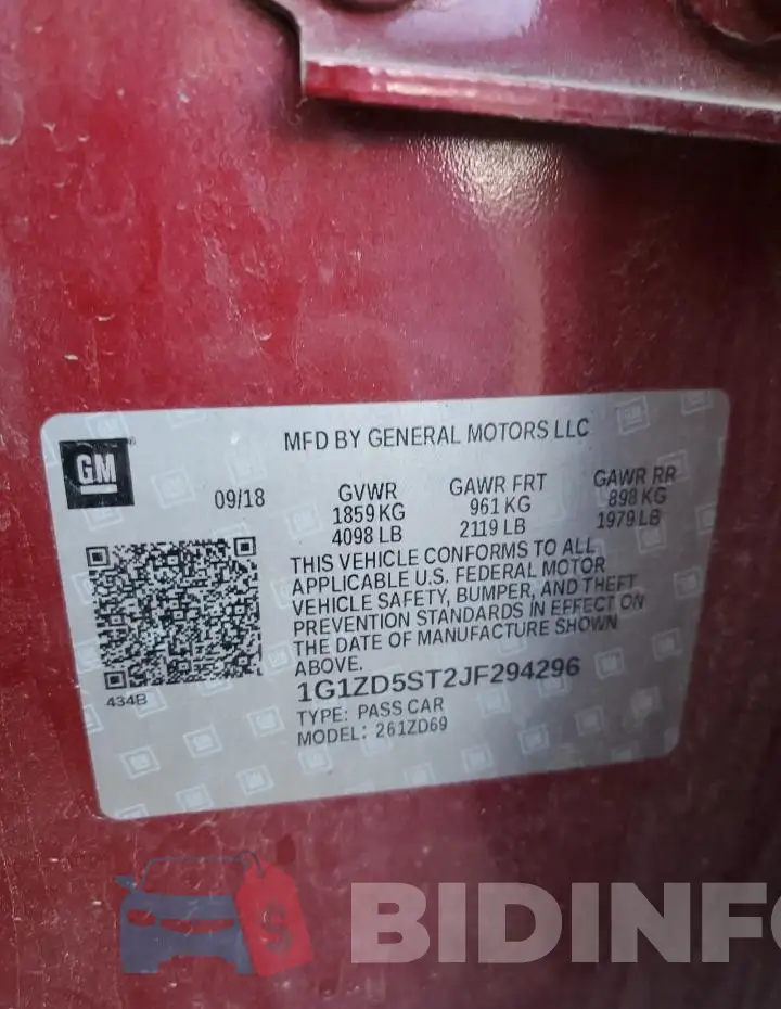 1G1ZD5ST2JF294296 Photo# 13