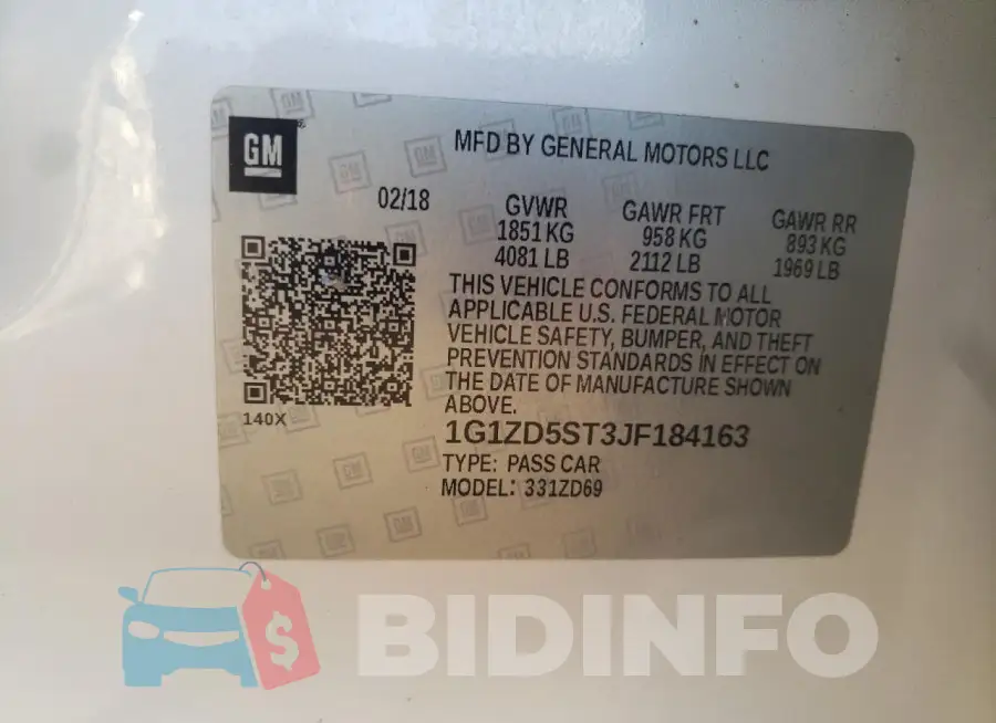 1G1ZD5ST3JF184163 Photo# 12