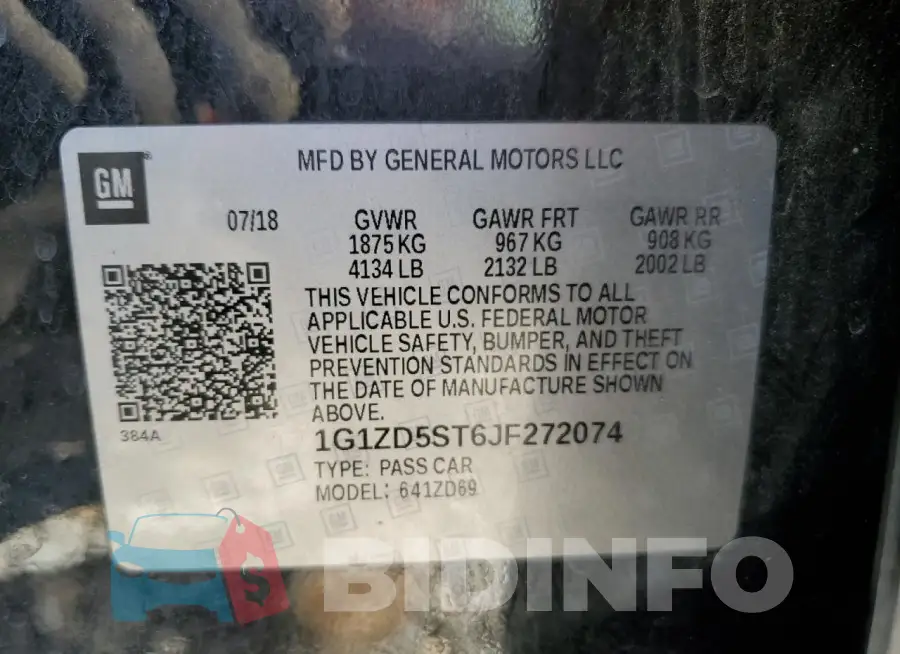 1G1ZD5ST6JF272074 Photo# 12