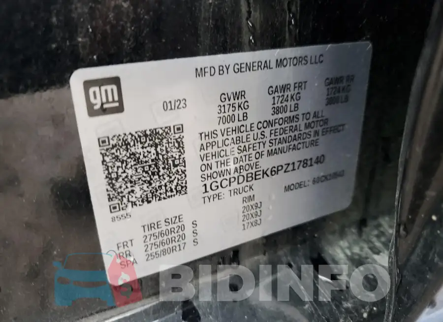 1GCPDBEK6PZ178140 Photo# 12