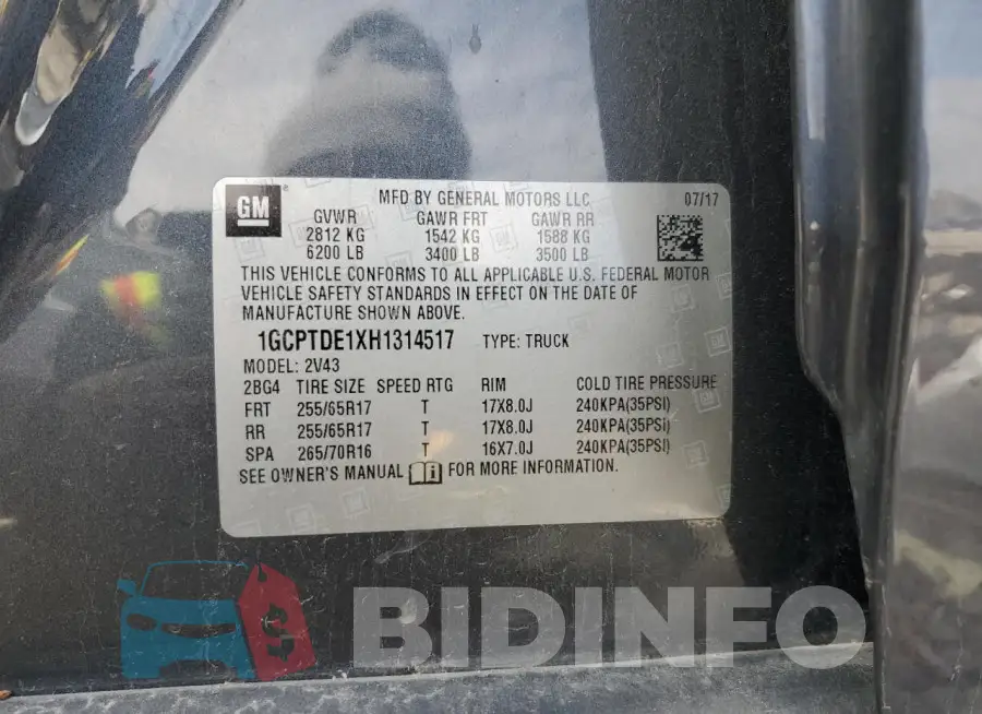 1GCPTDE1XH1314517 Photo# 12