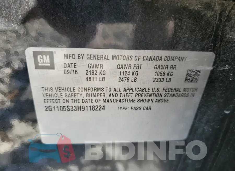 2G1105S33H9118224 Photo# 12