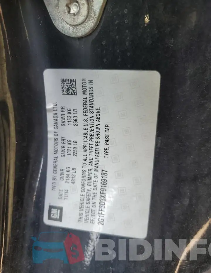 2G1FF3D3XF9169187 Photo# 12
