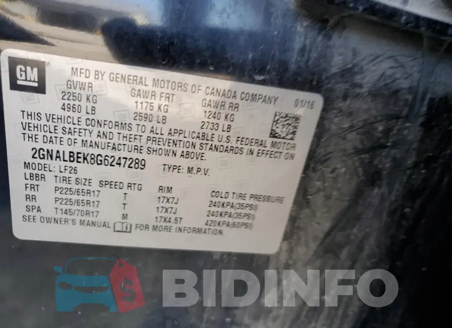 2GNALBEK8G6247289 Photo# 13