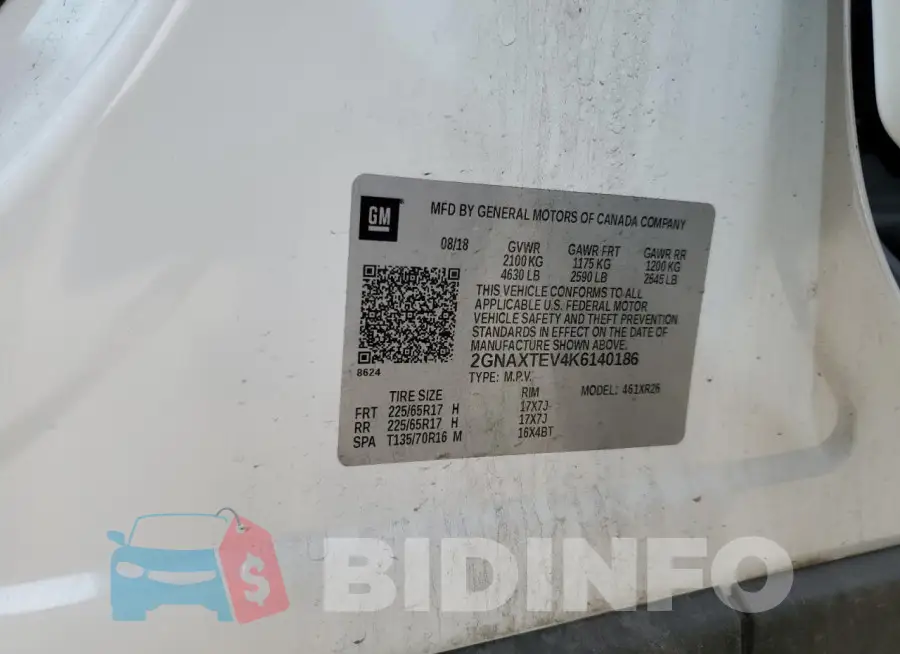 2GNAXTEV4K6140186 Photo# 13