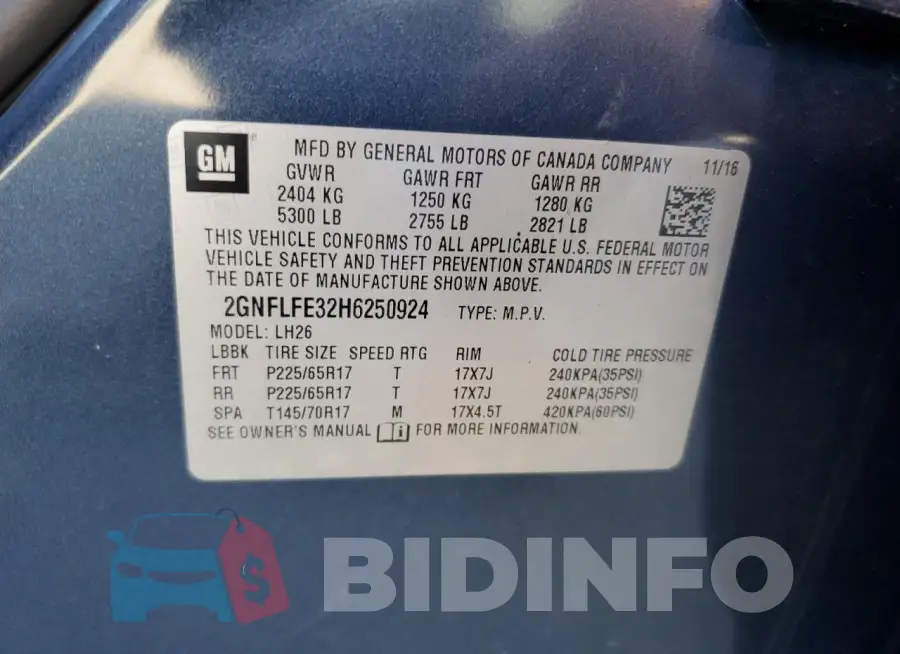 2GNFLFE32H6250924 Photo# 13