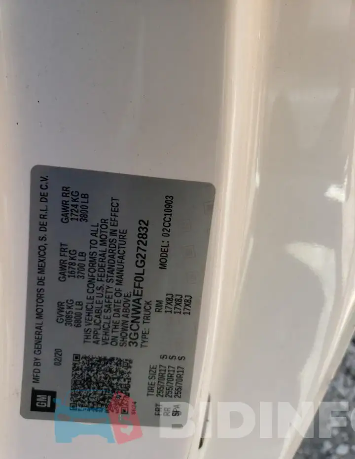3GCNWAEF0LG272832 Photo# 12