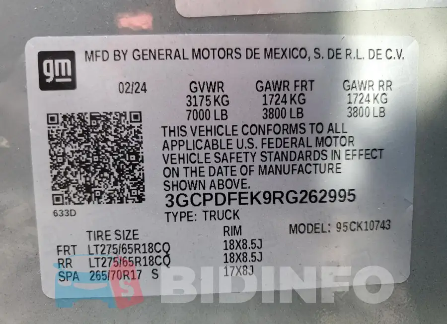 3GCPDFEK9RG262995 Photo# 13