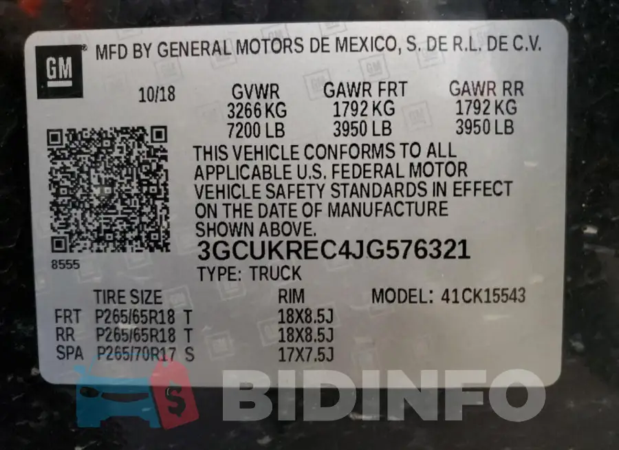 3GCUKREC4JG576321 Photo# 12