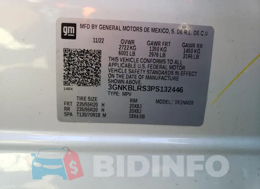 3GNKBLRS3PS132446 Photo# 13