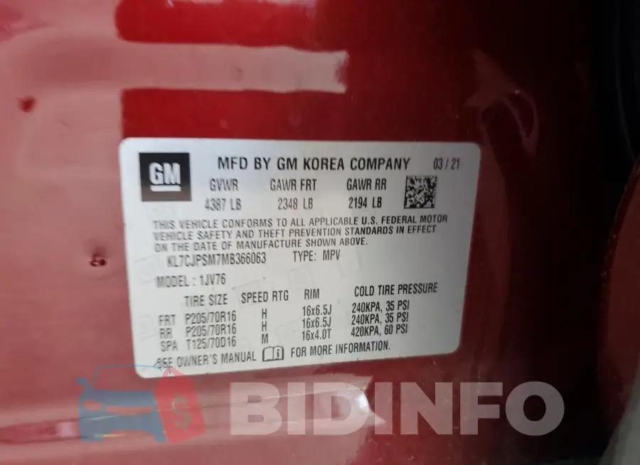 KL7CJPSM7MB366063 Photo# 13