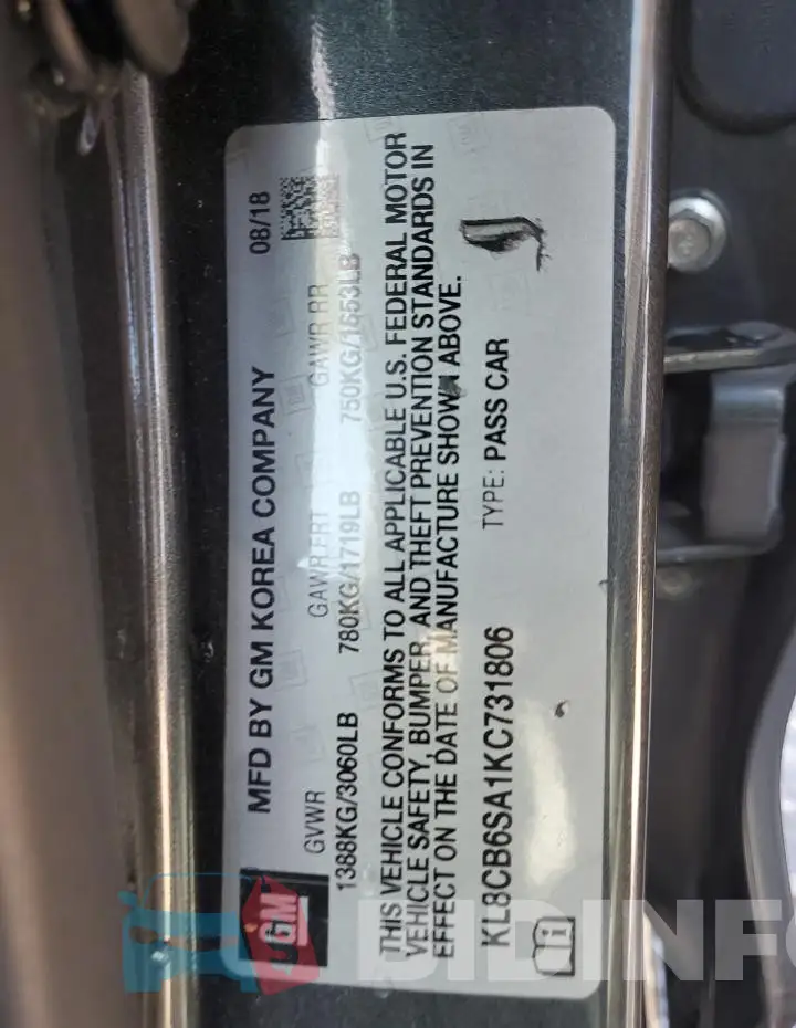 KL8CB6SA1KC731806 Photo# 13