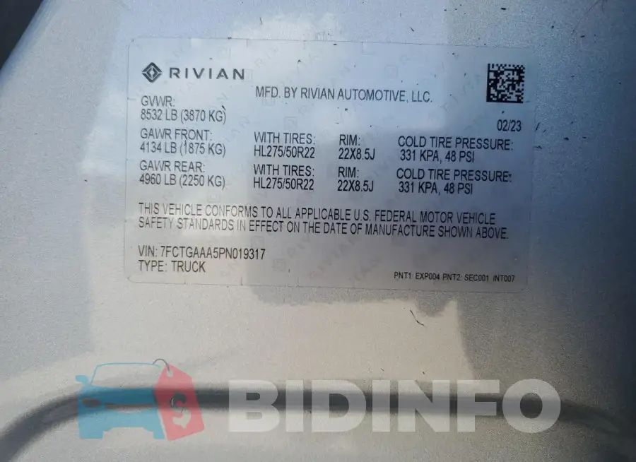 7FCTGAAA5PN019317 Photo# 13