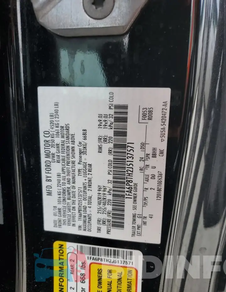 1FA6P8TH2J5137571 Photo# 13