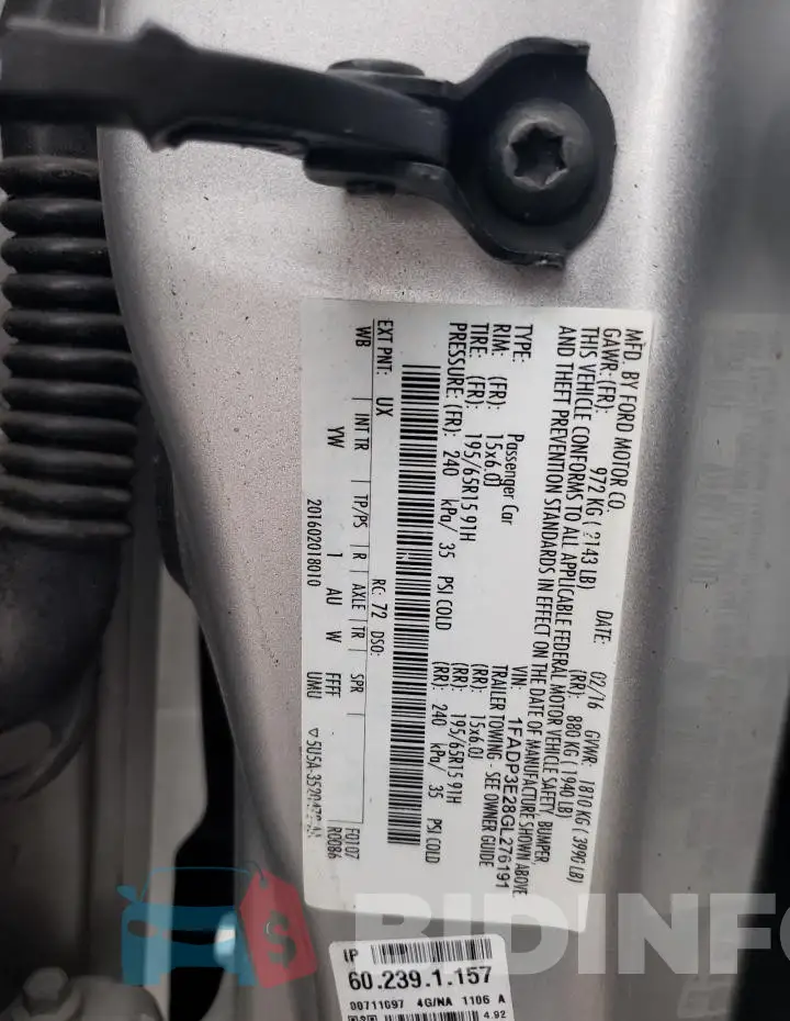 1FADP3E28GL276191 Photo# 12